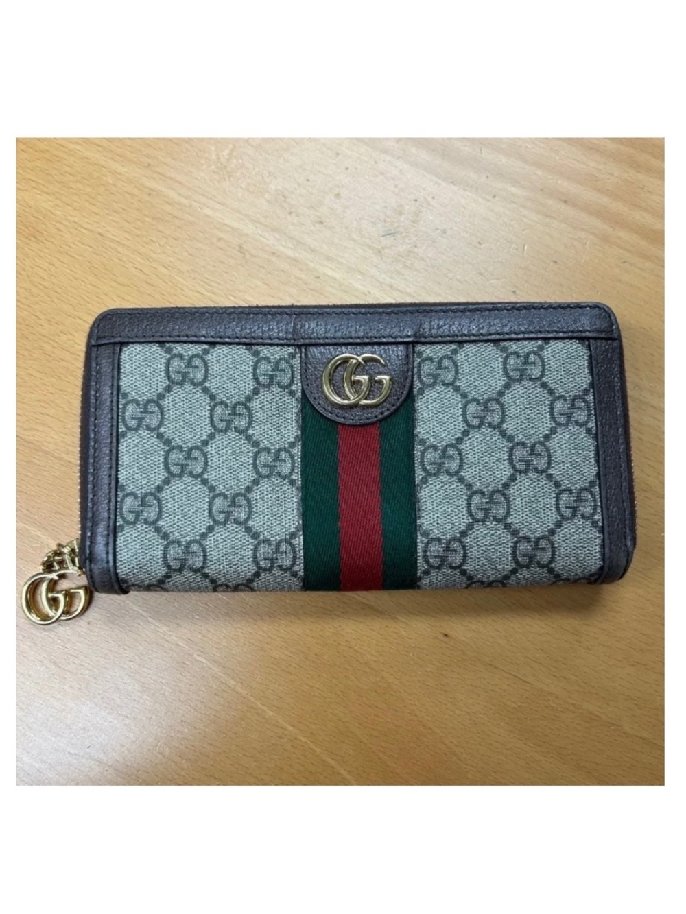Gucci Ophidia GG Supreme Zip Around Wallet-Authentic!